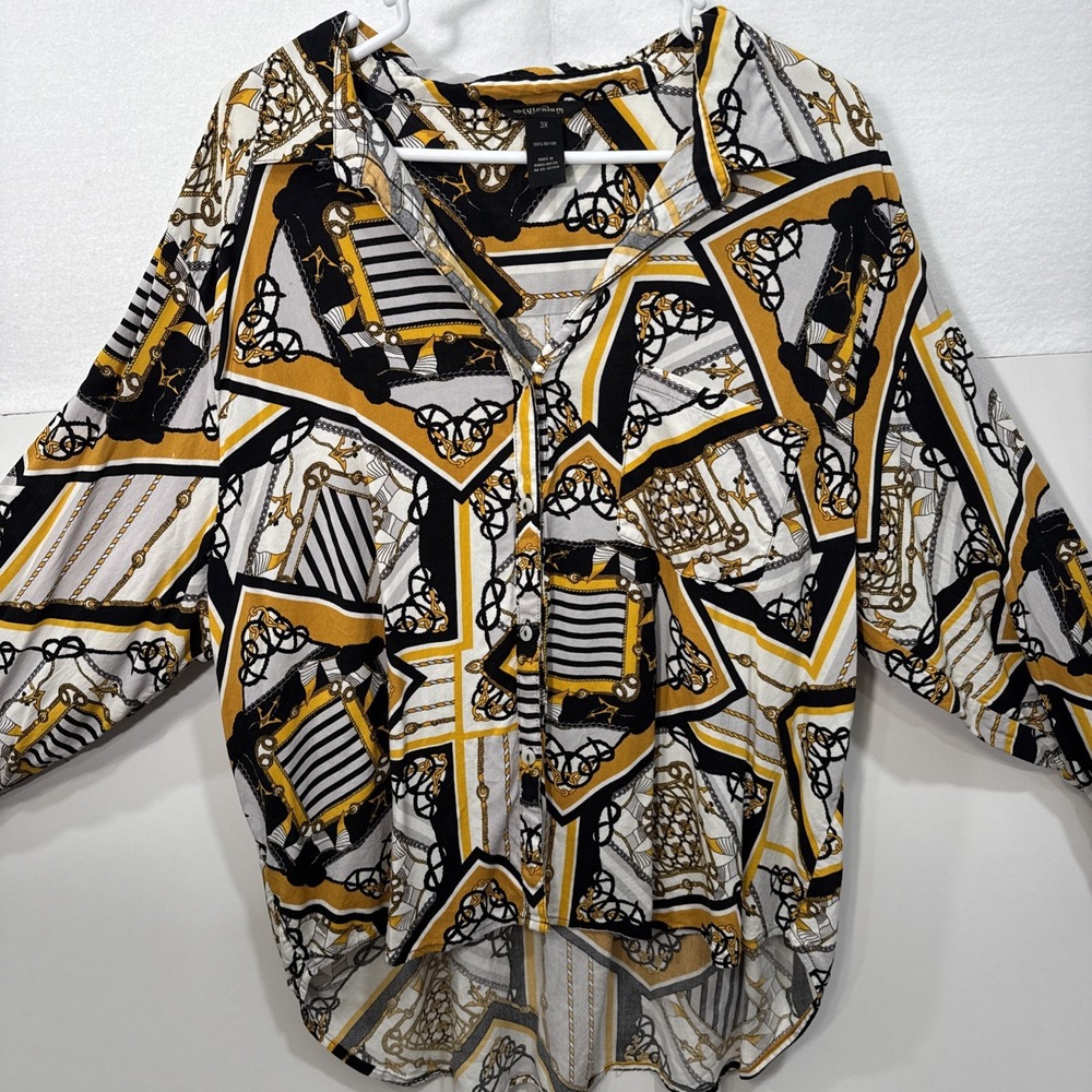 Millenium Women Plus Size‎ 3X Tunic Blouse Boho Fashion Fall Vibes